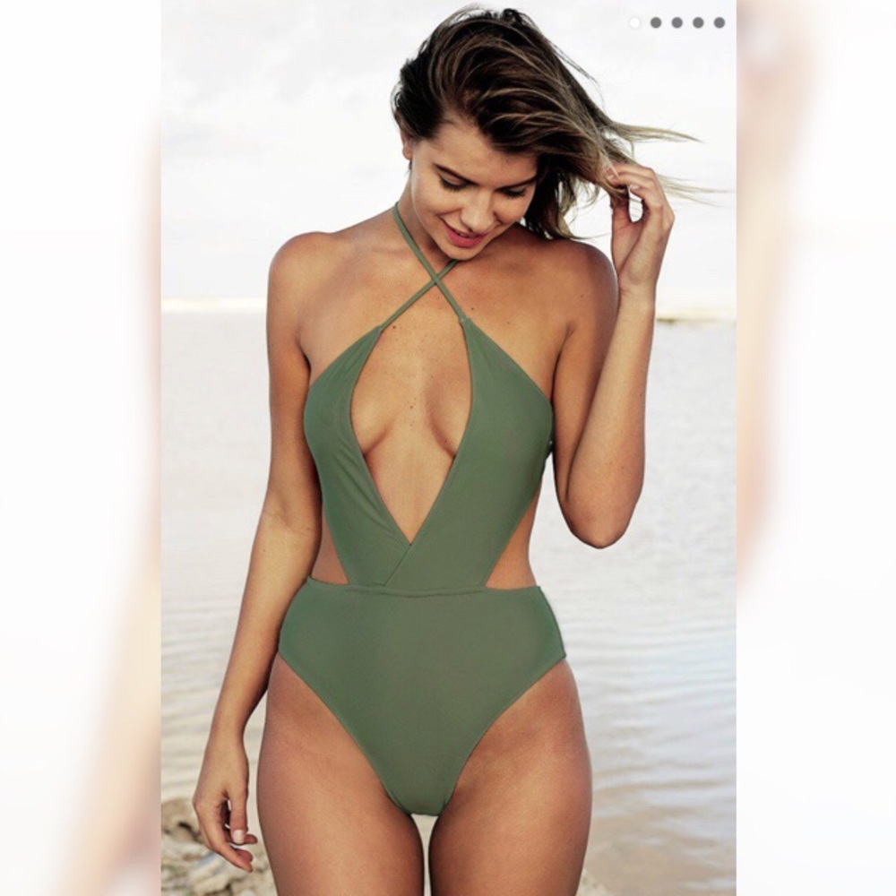 Cute Olive Green Monokini!!
